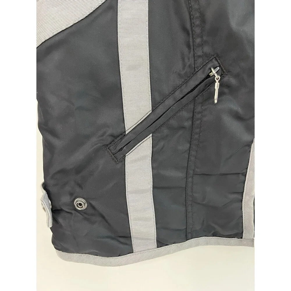 VTG Harley Davidson Vest Women's Small Black Full Zip Nylon Racing Lined Quilt